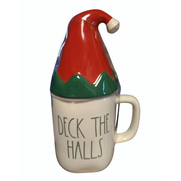 Rae Dunn Festive Winter Christmas Santa Hat Topper Mugs - Picture 7 of 9